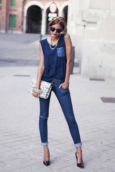 How to Play Denim on Denim Outfit In Street Style » Celebrity Fashion ...