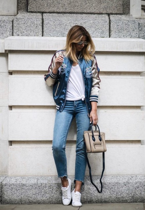 Never Go Wrong To Wear Bomber Jacket With Outfit » Celebrity Fashion ...