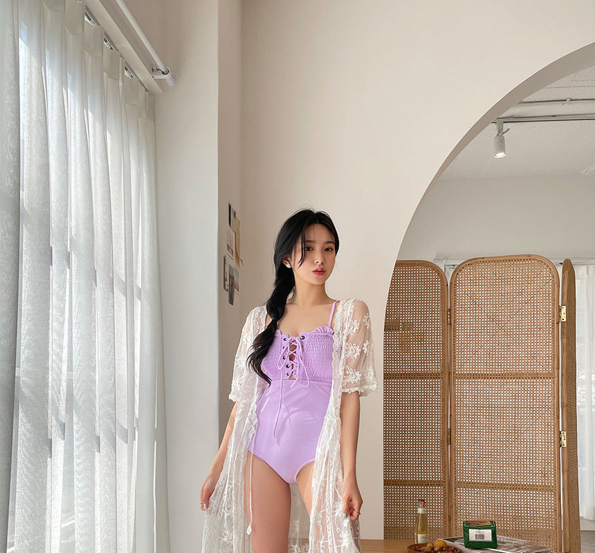 chuu - See-Through Lace Coverup Cardigan
